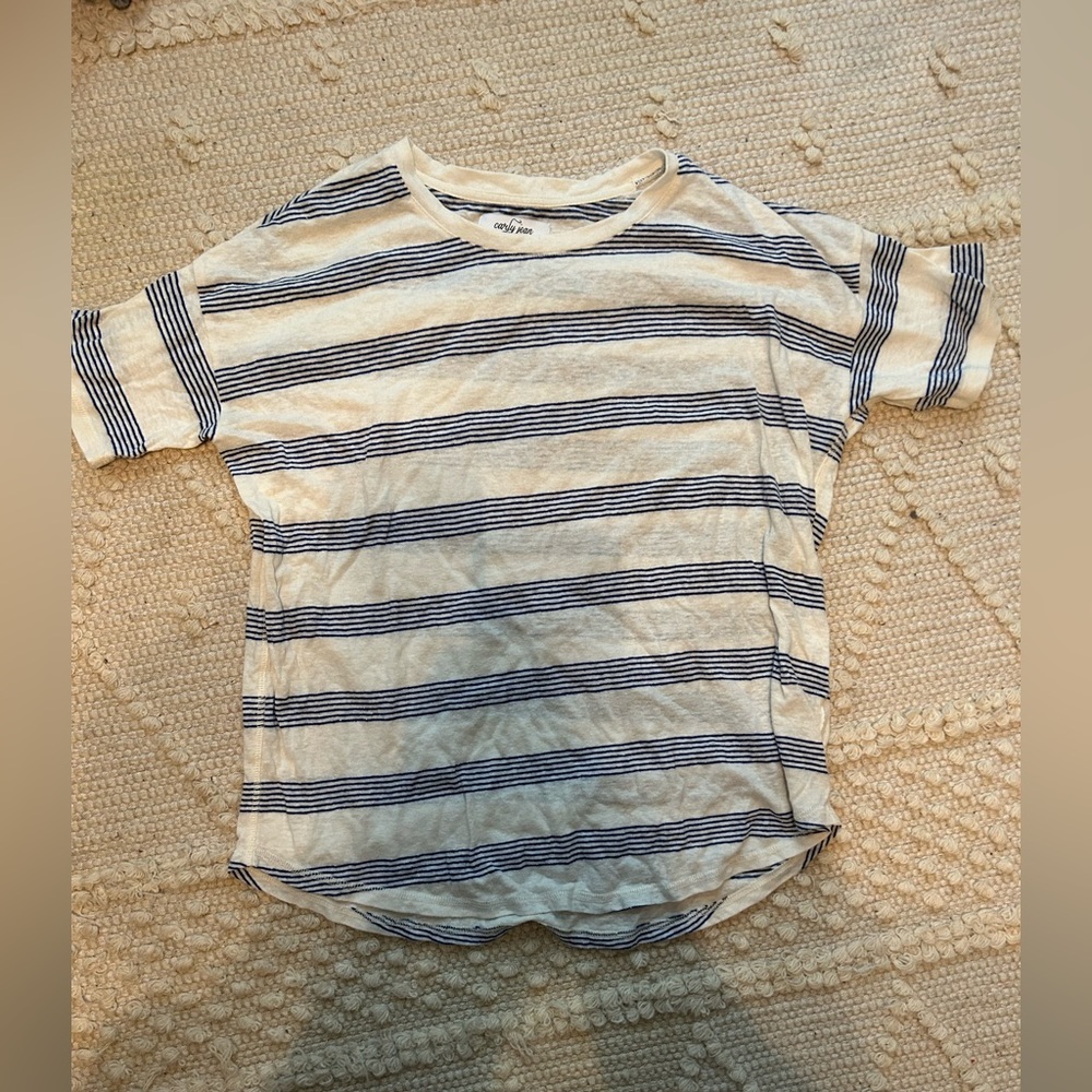 CJLA white and blue stripe T-shirt